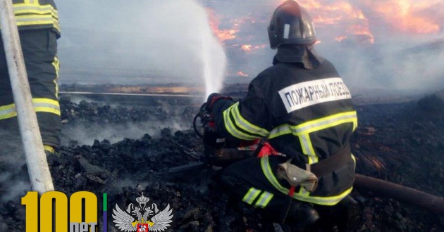 В тушении пожара на лесоперерабатывающем комбинате Томска задействован пожарный поезд станции Томск II