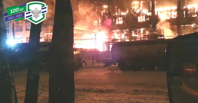 Для тушения пожара в Уфе привлекался пожарный поезд ФГП ВО ЖДТ России
