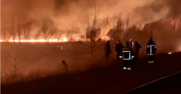 Пожарные поезда ФГП ВО ЖДТ России участвовали в тушении пожара за полосой отвода в Ростове-на-Дону