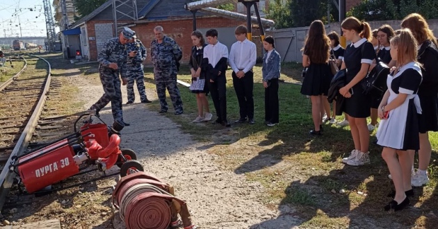 Экскурсия пожарный поезд на Северо-Кавказской железной дороге